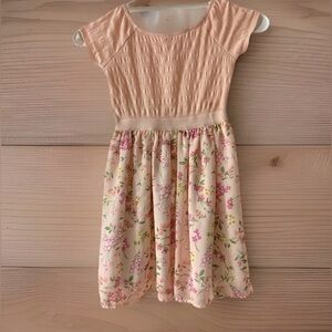 Floral Peach Kids Dress